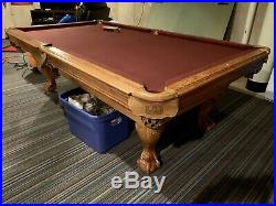 American Heritage Billiards Claw Foot Pool Table with ping pong tabletop