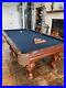American-Heritage-Pool-Table-dark-blue-felt-including-two-viewing-chairs-01-cc