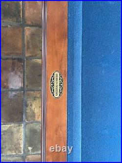 American Heritage Pool Table, dark blue felt, including two viewing chairs