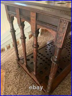 Antique 1800's Billiards cue rack-table from Colorado pool hall- handmade -rare