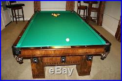 Antique Brunswick 1906 9' Alexandria Pool Table 1 1/2 slate Circassion Walnut