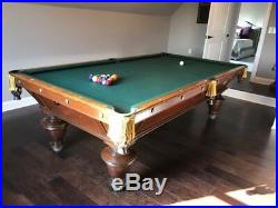 Antique Brunswick 9' Narragansett Pool Table