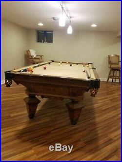 Antique Brunswick-Balke-Collander 9 ft pool table with Fancy Inlays