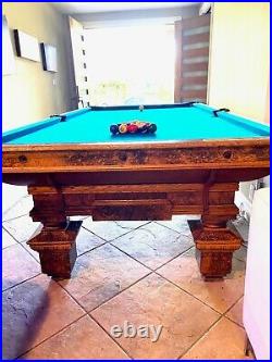 Antique Brunswick Balke-Collender 9' Pride of Cleveland Pool Table