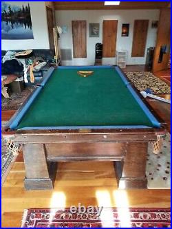 Antique Brunswick-Balke-Collender 9' Pro Pool Table Circa 1910's