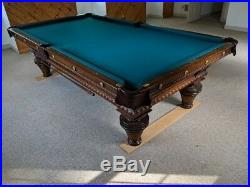 Antique Brunswick Balke Collender 9' Union League Pool Table and Accessories