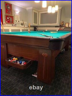 Antique Brunswick-Balke Collender Monarch Cushions 9 Pool Table