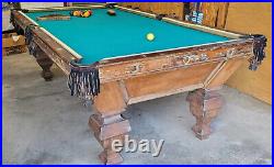 Antique Brunswick Balke Collender pool table 8' (4 slate) For Restoration
