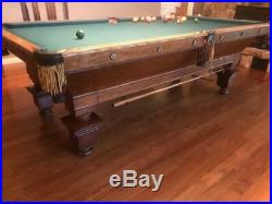 Antique Brunswick Billiards Pool Table'The Southern' 8
