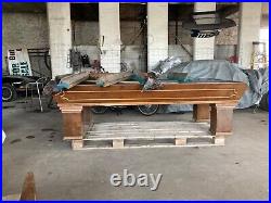 Antique Brunswick Pool Table ready to move and refelt 96 by 54