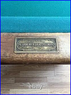 Antique Late 1800's Brunswick Balke Collender Co. Monarch Cushion Pool Table