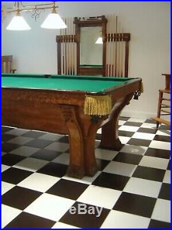 Antique Vintage Brunswick Balke Collender Fancy Pfister Billiards Pool Table