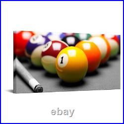 Apicoture Billiards Ball Canvas Wall Art in Black and White Pool Table Pictur