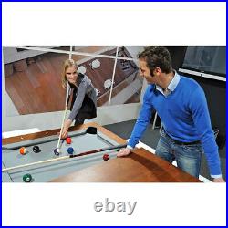 Aramith Brushed Stainless Steel w Black Lacquer Top Fusion Pool Table w Benches