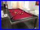 Aramith-Brushed-Stainless-Steel-w-Brown-Top-Fusion-Pool-Table-Extras-USED-01-scn