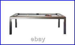 Aramith Brushed Stainless Steel w Wood Top Fusion Pool Table w Benches