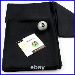 BLACK Hainsworth Elite-Pro 7ft Pool Table Bed Cushion Cloth Set + Silver 8 Ball