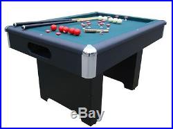 BUMPER POOL TABLE in BLACK with CUES & BALLS & SLATE BED by BERNER BILLIARDS NEW