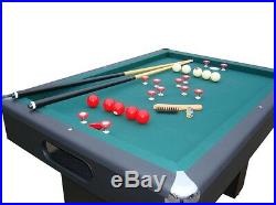 BUMPER POOL TABLE in BLACK with CUES & BALLS & SLATE BED by BERNER BILLIARDS NEW