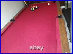 Barrington 90 Inches Ball & Claw Leg Pool Table Cue Rack Dartboard Burgundy