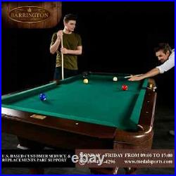 Barrington Billiards 90 Ball and Claw Leg Pool Table with Cue Rack, Dartboard