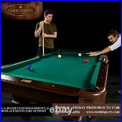 Barrington Billiards 90 Ball and Claw Leg Pool Table with Cue Rack, Green