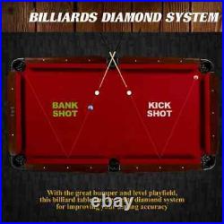 Barrington Billiards 90 Ball and Claw Leg Pool Table with Cue Rack, Red
