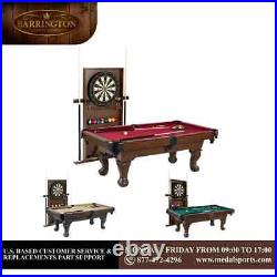 Barrington Billiards 90 Ball and Claw Leg Pool Table with Cue Rack, Red
