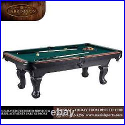 Barrington Billiards Ball and Claw Leg 90 Pool Table, Cue Rack, Dartboard, Burg
