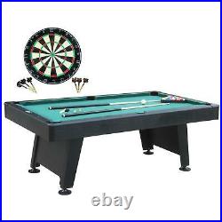 Billiard 84 Arcade Pool Table with Bonus Dartboard Set, Green