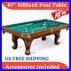 Billiard-Pool-Table-Game-Room-Green-Cloth-Complete-Set-Balls-Cues-Chalk-Triangle-01-jy