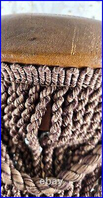 Billiard Pool Table Pockets Genuine Leather withFringe/Tassels Brown Set of 6