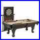 Billiards-90-Ball-and-Claw-Leg-Pool-Table-with-Cue-Rack-Dartboard-Set-Brown-01-vw