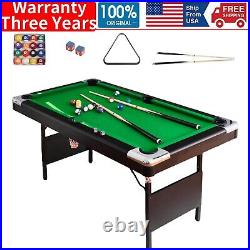 Billiards Table 5.5 Ft Pool Table Portable Foldable Space-Saving Table 2 Cues