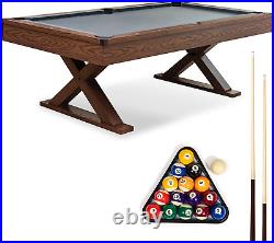 Billiards Table Bar-Size 87 Pool Table Game Room Set, Cues Balls Triangle Chalk