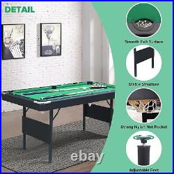 Billiards Table Portable Pool Table Tabletop, 65Pool Table Set Indoor&Outdoor