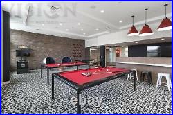 Black 7' Modern Convertible Pool Billiard Table'Ultra' dining/desk/fusion table