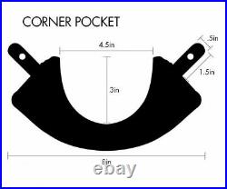 Black Leather Fringe Pool Table Pockets (Set of 6)