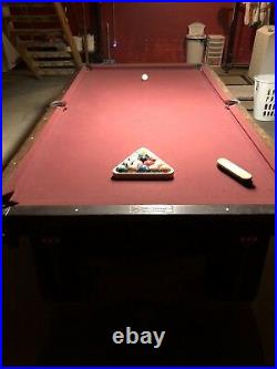 Brunswich-Balke Collender Antique Pool table. Multiple Pool Sticks, Olympic Size