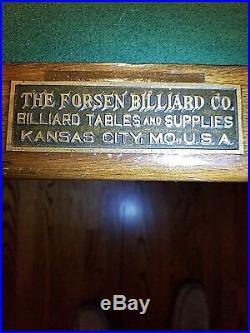 Brunswick Antique Pool Table circa 1914 Mission Style 7/10 condition