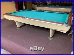 Brunswick Gold Crown I Pool Table 9 FOOT Regulation Size White Billiard Vintage