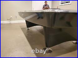 Brunswick Gold Crown I Pool Table 9 FOOT restored in black lacquer