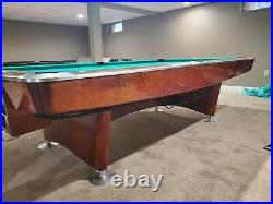 Brunswick Gold Crown I Pool Table 9 FOOT restored in custom mahogany