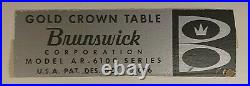 Brunswick Gold Crown Series I 9-Foot Pool Table