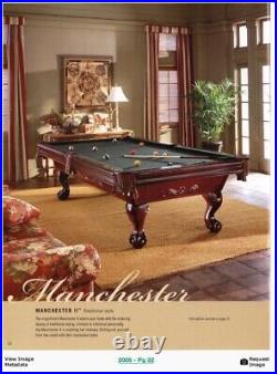 Brunswick Manchester II Traditional Style Model 8 Ft Billiard Pool Table