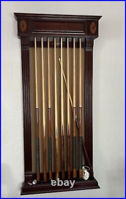 Brunswick windsor pool table, cue rack and accessories