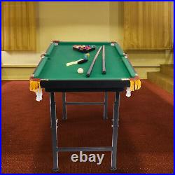 CLARFEY Folding Pool Table Billiards Ball Game Indoor Party Cue Chalk Kids Gift