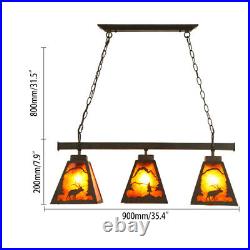 Cubby House Amber Mica 3-Light Dining Island / Pool Table Ceiling Pendant Light