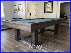Custom Rustic Pool Table with Gauntlet Grey Finish Reclaimed Wood Look