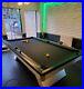 Custom-built-Silver-Modern-pool-table-with-Aramith-black-balls-01-gz